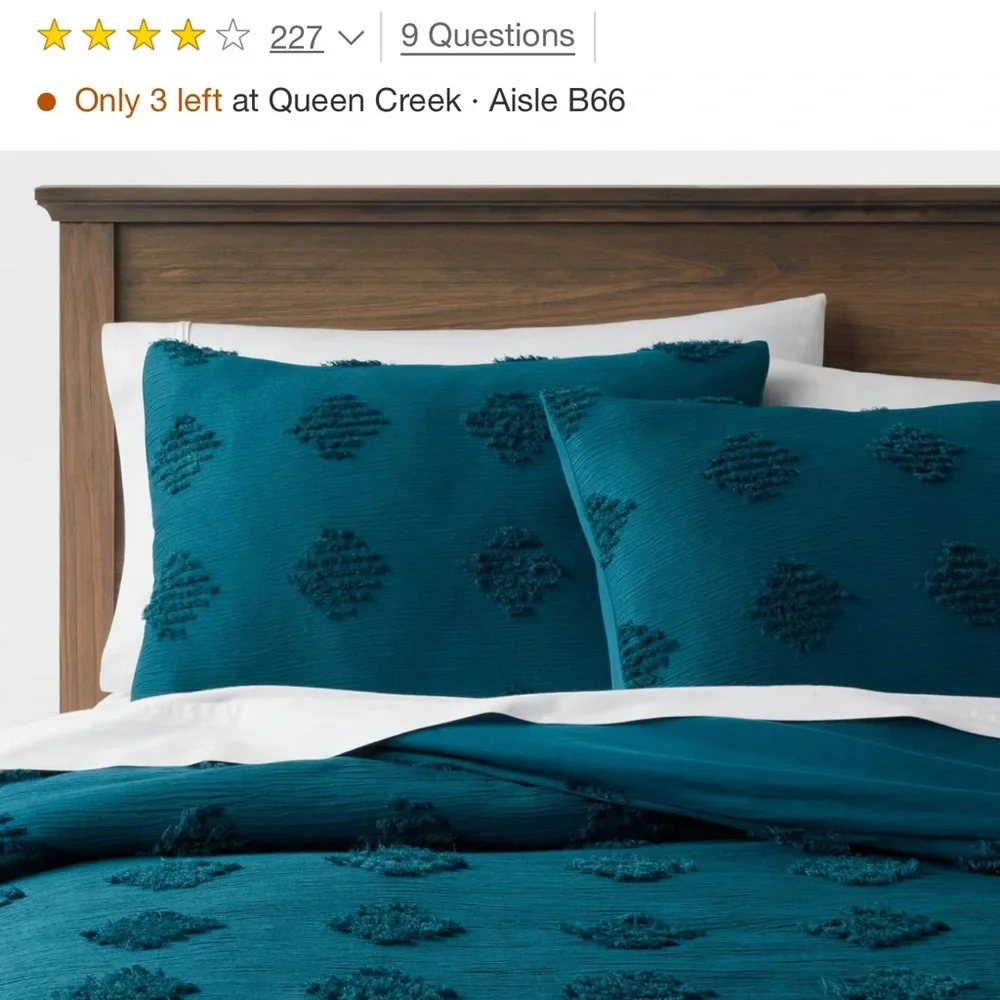 Target Threshold Teal Duvet Cover w/2 Shams